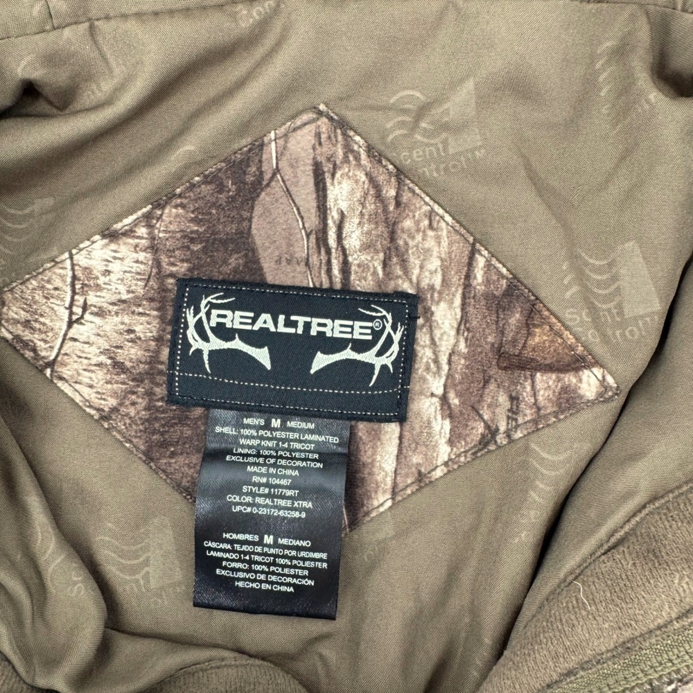 Realtree Xtra Camo Hooded Full Zip Hunting Jacket Mens Medium Brown Tree Pattern - Picture 5 of 8